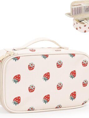 Small Makeup Bag, 2 Layers Make Up Bag for Women Girls